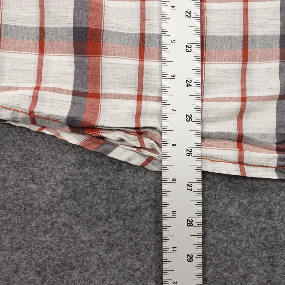 Prana Short Sleeve Shirt Men's Medium Plaid Button Up Pocket Red - Picture 6 of 10